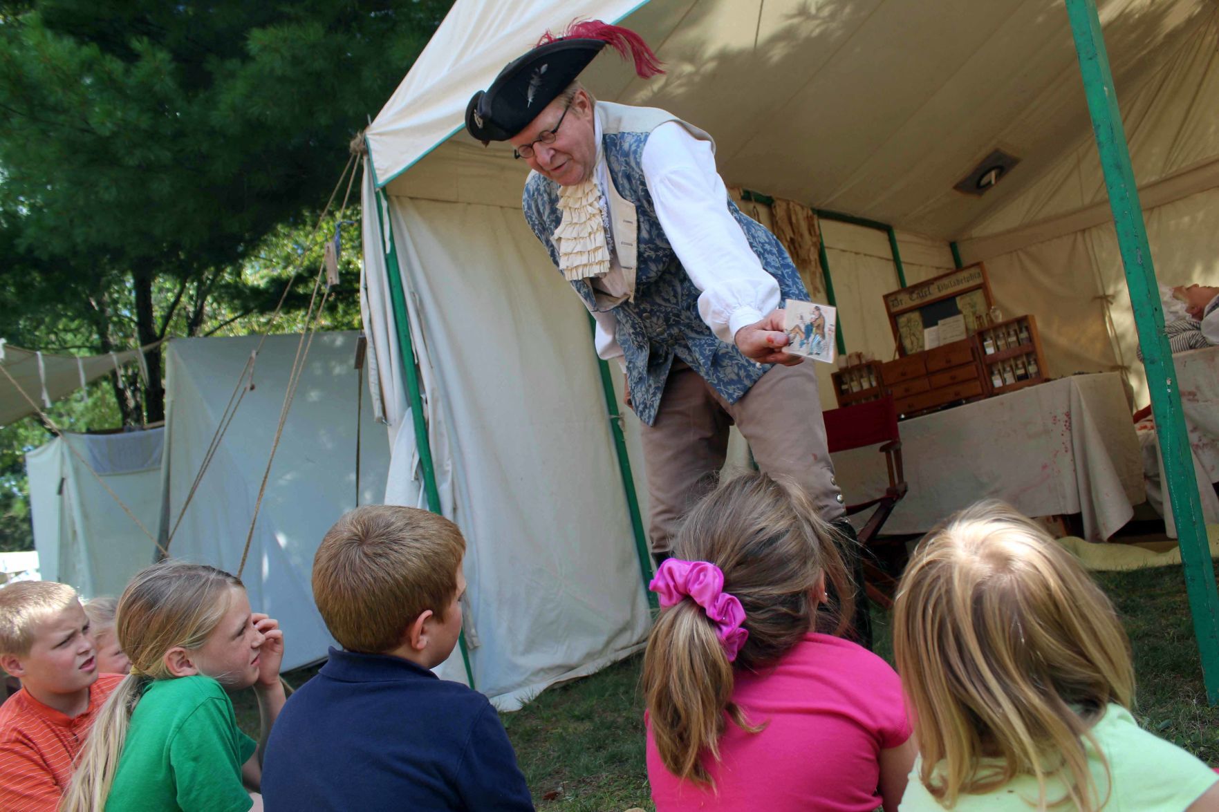 Steve shows medical practices of 1700s